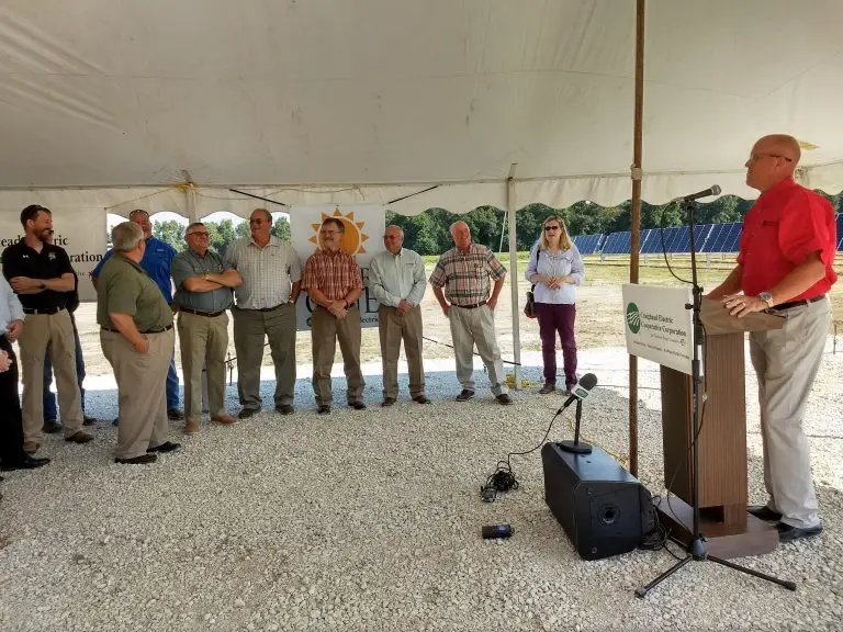 Brian Duncan., CEO, speaks to group about the project.