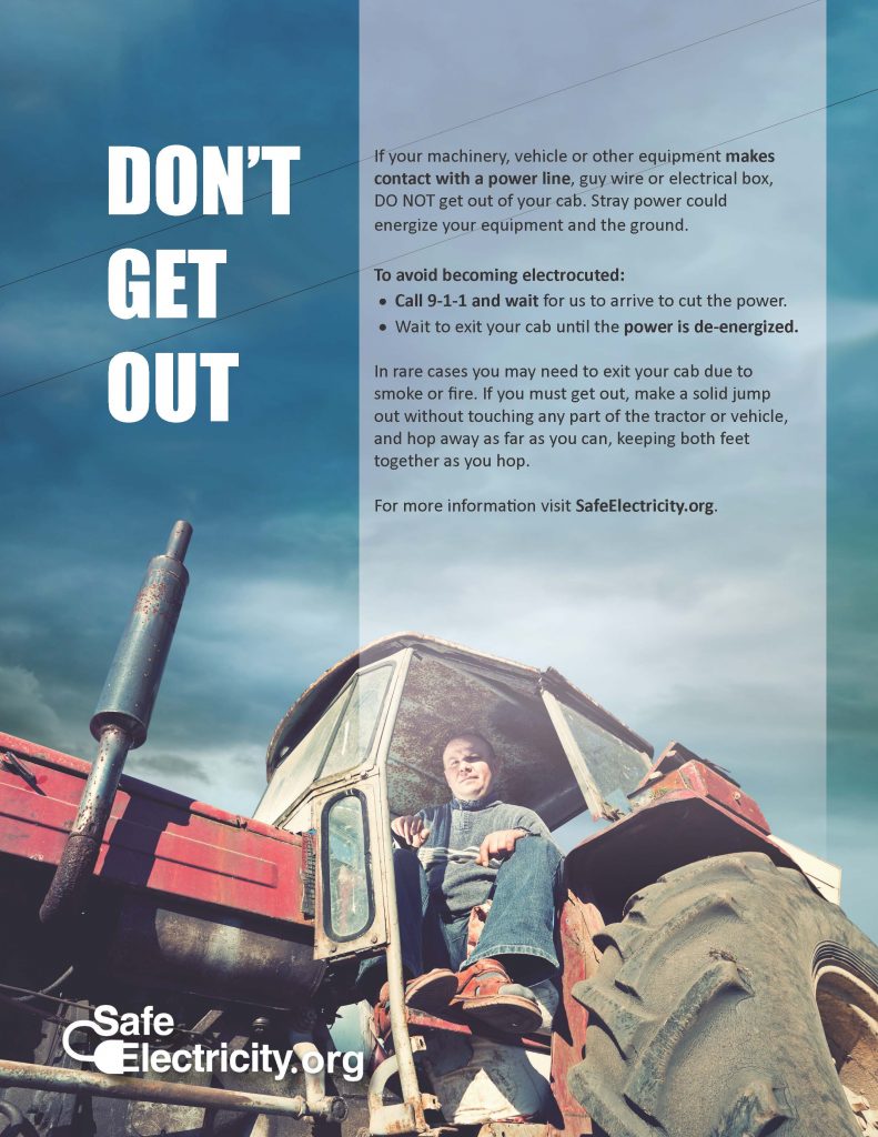 Don't Get Out Farm Safety Graphic
