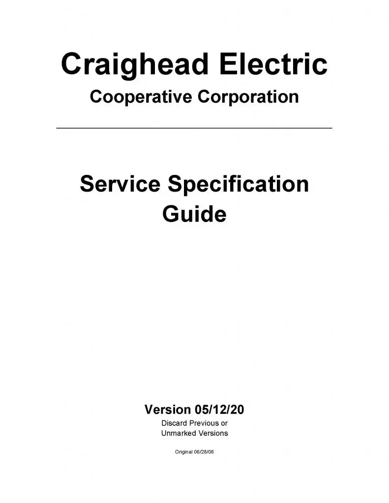 Front Cover Of All Meter Specification Sheets