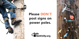 Read more about the article Don’t post signs on power poles